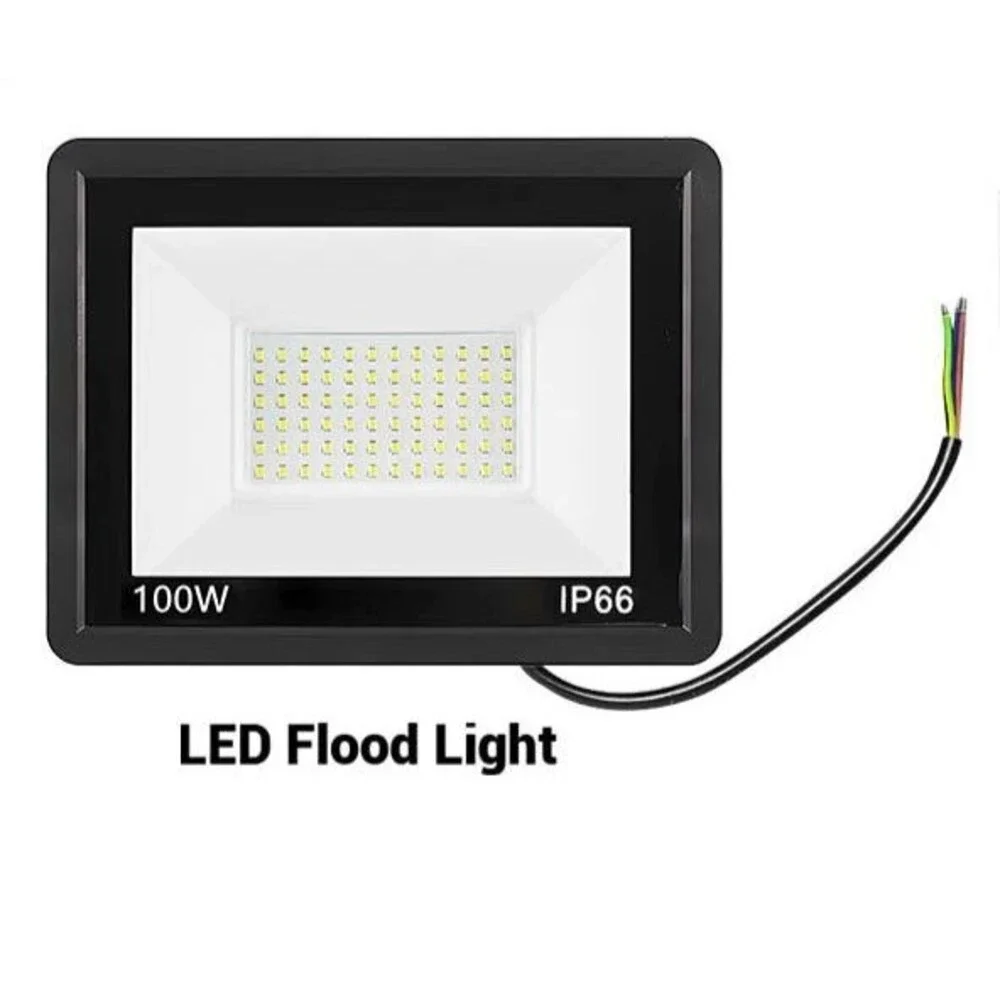 100W Led Flood Light Outdoor Security Garden Yard Spotlight Lamp IP66 Black